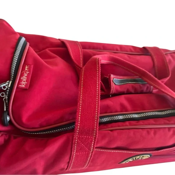 Kipling Bold Red Travel Duffel - Picture 4 of 16